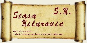 Staša Milurović vizit kartica